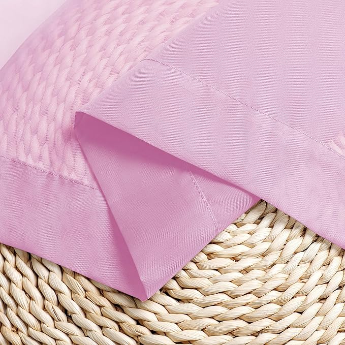 Chyhomenyc Pink Sheer Curtains 72 Inch Length 2 Panels, Light Filtering Soft Airy Rod Pocket Voile Window Curtain Drapes for French Door Bedroom Living Room, Each 42Wx72L Inches
