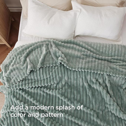 Bedsure GentleSoft King Size Blanket for Bed - Cozy Soft Blankets for Women, Cute Large Fleece Throws for Girls, Sage Green, 108x90 Inches