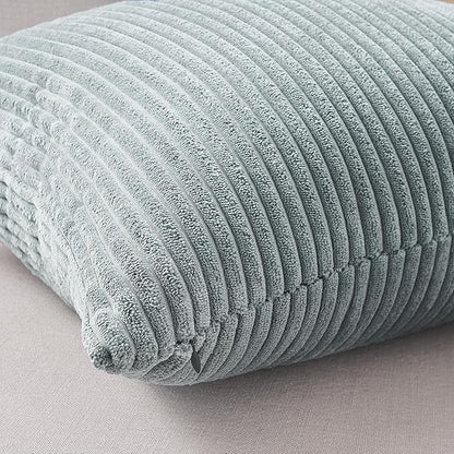 Topfinel BlueGray Decorative Throw Pillow Covers 16x16 Inch Set of 4,Soft Accent Corduroy Striped Gradient Color Small Cushion Cover for Beach,Patio,Balcony,Couch Living Room,Summer Home Decor
