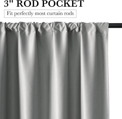 RYB HOME 100% Blackout Short Curtains for Small Window, Thermal Insulated Total Room Darkening Noise Reducing Curtains for Basement Bathroom RV Cars, 29 inches Wide by 24 inches Long, Sliver Grey