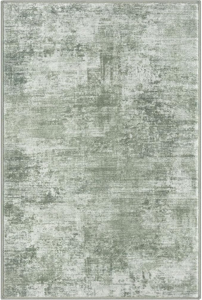 IOHOUZE Small Abstract Area Rug 2x3 Ft Entryway Rugs Washable Door Mat Indoor Entrance, Rubber Backed Throw Rugs, Printed Faux Wool Non Slip Floor Carpet for Foyer Front Door Sink, Sage Green