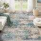 XLUEZ 5x7 Area Rugs for Living Room, Washable Modern Abstract Large Area Rug Neutral Soft Non Slip Kids Rug Stain Resistant Indoor Carpet for Bedroom Nursery Dining Room Playroom(GreenBrown, 5'x7')