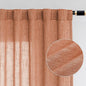 MYSKY HOME Floor Length Burnt Orange Curtains 95 Inch Long Panels, Boho Curtains Farmhouse for Living Room Sliding Glass Door, Rod Pocket Linen Look Texture Light Filtering, 50" x 95", Orange, Pack-2
