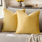 GIGIZAZA Decor Throw Couch Pillow Covers,Set of 2 Sofa Cushion Yellow Pillow Covers,Velvet Pillow Cases 24 x 24inch