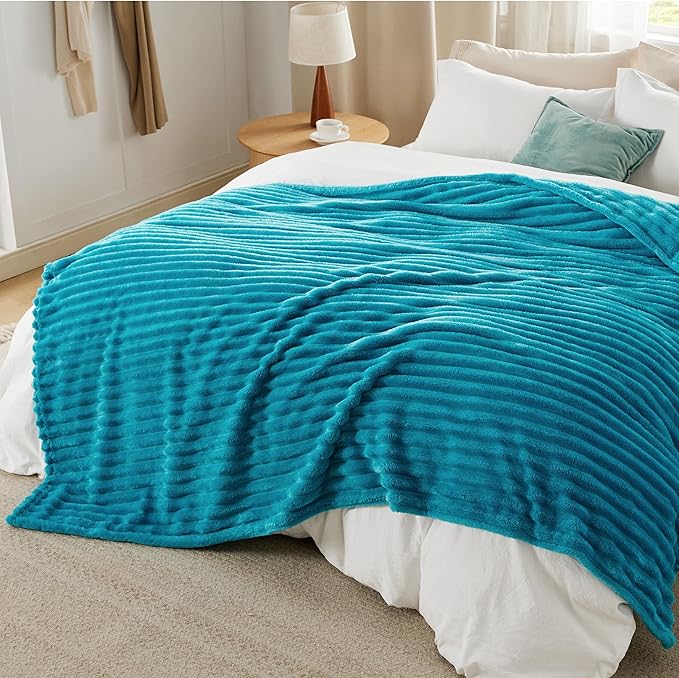 Bedsure GentleSoft Teal California King Size Blanket for Couch - Cozy Soft Blankets for Women, Cute Small Fleece Throws for Girls, Birthday Gifts for Women, 102x96 Inches
