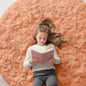 OLANLY Muted Orange Round Rugs for Bedroom - Machine Washable, 5 ft Circle Area Rugs for Living Room, Soft and Fluffy Shaggy Carpet for Teen Girl and Boys, Nursery Rooms, Dorms, Home Decor Aesthetic