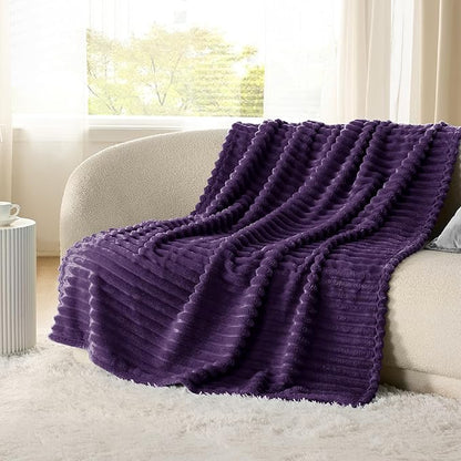Bedsure GentleSoft Purple Fleece Blanket for Couch - Cozy Soft Blankets for Women, Cute Small Throws for Girls, 60x80 Inches