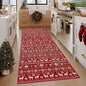 Christmas Runner Rug 2x6 Washable Rugs, Boho Christmas Tree Snowflake Rug Non-Slip Soft Low Pile Non Shedding Indoor Holiday Carpet for Bedroom Bathroom Laundry Staircase Foyer (XmasRed, 2'x6')