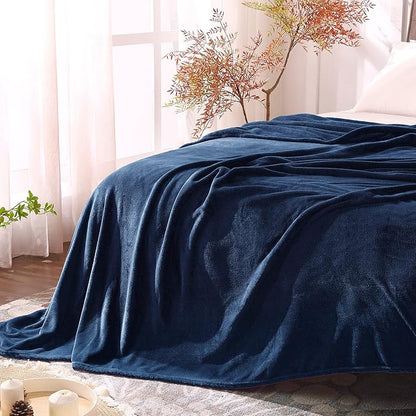 BEDELITE Fleece Blanket Twin Size Navy Blue Throw Blankets for Couch & Bed, Luxury Plush Cozy Fuzzy Blanket 60x80 inches, Super Soft Warm Lightweight Throw Blanket for Travel Camping