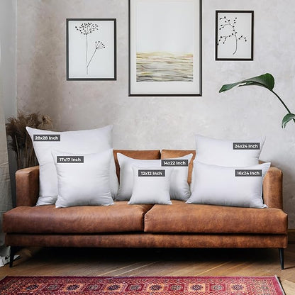 Utopia Bedding Throw Pillows (Set of 4, White) – 12 x 12 Inches Down Alternative Pillows for Bed, Sofa, and Couch - Fluffy Decorative Stuffer Pillow for Indoors & Outdoors