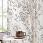 jinchan Linen Blend Curtain Floral Curtains for Living Room 63 Inch Length Black Printed Curtain Rod Pocket Back Tab Farmhouse Peony Flower Patterned Drapes Bedroom Window Curtains Set 2 Panels