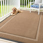 OLANLY Front Door Mat Indoor Outdoor Entrance, Waterproof All-Season, All-Weather Doormat, Sturdy Natural Rubber, Fade Resistant, Low Profile, Easy Clean Patio Porch Entryway Mat, 71x47, Light Brown
