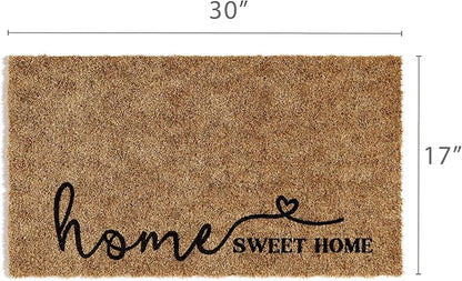 Barnyard Designs Doormat Welcome Mat for Outdoors, Large Front Door Entrance Mat, Brown (Home Sweet Home Script, 30x17)