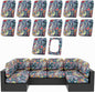 hyha 14Pcs Patio Cushion Covers, Stretch Outdoor Couch Cushion Covers Replacement, Washable Outdoor Chair/Sofa Slipcovers for Patio Furniture Cushions Protector with Elastic Bottom(Paisley,Cover Only)
