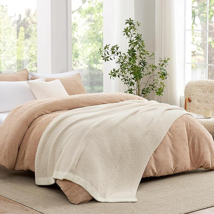 Snuggle Sac Buttery Ivory Bedding Blankets Twin Size 60x80, Super Soft Blankets Warm Cozy Knit Fuzzy Plush Blanket for Sofa, Bed, Living Room, Heather Ivory, 60x80 inches