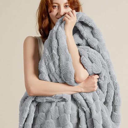 Bedsure GentleSoft Silver Grey Throw Blanket for Couch - Checkered Fleece Blankets Gifts for Kids Girls, Cute Soft Cozy Throw for Bedroom Home Decor Gifts, 50x60 Inches