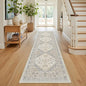 Runner Rug 2x8 Runners for Hallways Non Slip Washable, Vintage Hallway Runner Rugs for Living Room, Low Pile Soft Hallway Rug for Kitchen Bedroom Laundry Room Rug(Beige,2'x8')