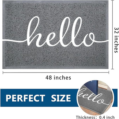 EARTHALL Funny Hello Mats Outdoor/Indoor, Front Door Mat Outside Entrance, Inside Outside Mats for Home Entrance, Funny Doormat Outdoor/Indoor Entrance, Front Porch Decor for Farmhouse 48"x32"