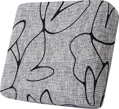 Smiry Printed Couch Cushion Covers, Stretch Soft Couch Covers for Sofa, Washable Non-Slip Sofa Slipcover Furniture Protector for Indoor and Outdoor (1 Pack, Grey and Black)