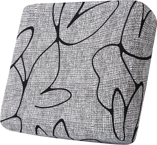 Smiry Printed Couch Cushion Covers, Stretch Soft Couch Covers for Sofa, Washable Non-Slip Sofa Slipcover Furniture Protector for Indoor and Outdoor (1 Pack, Grey and Black)