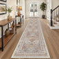 3x18 Runner Rug for Hallway, Non-Slip Long Kitchen Mats for Floor, Vintage Washable Rug for Entryway, Soft Hallway Runner for Dining Room, Bedroom, Living Room(Orange,3'x18')