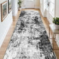 4x8 Wide Washable Runner Rug: Easy-to-Clean Runners for Hallway Entryway Kitchen Bedroom Living Room - Stain and Water Resistant Rugs with Non-Slip Backing - Soft Low-Pile Carpet Black Grey