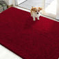 OLANLY Dog Door Mat for Muddy Paws 50x30, Absorbs Moisture and Dirt, Absorbent Non-Slip Washable Doormat, Quick Dry Chenille Mud Mat for Dogs, Entry Indoor Entryway Carpet for Inside Floor, Red