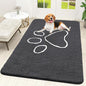 OLANLY Dog Door Mat for Muddy Paws 59x35, Paw Print Design, Absorbs Moisture and Dirt, Absorbent Non-Slip Washable Doormat, Quick Dry Chenille Mud Mat for Dogs, Entry Indoor Entryway Carpet, Dark Grey
