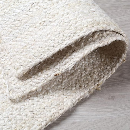 Hausattire Hand Woven Jute Braided Rug, 3'x5' – Off White, Reversible Boho Entry Area Rugs for Kitchen, Living Room I Farmhouse Indoor Outdoor Decorative Floor Rug, 36x60 Inches