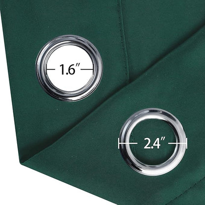 LEMOMO Blackout Curtains 66 x 95 inch/Dark Green Curtains Set of 2 Panels/Thermal Insulated Room Darkening Bedroom Curtains
