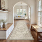 Madane Hallway Runner Rug 2'6''x10' Kitchen Runner, Non Slip Vintage Runners for Hallways Washable Kitchen Rugs Soft Low Pile 2.5x10 ft Rug Runner for Laundry Room, Entryway and Bedroom, Ivory/Brown