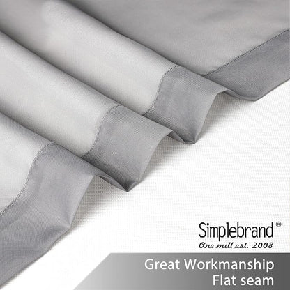 Simplebrand Grey Tier Curtains for Kitchen 24 Inches Long 2 PaSet, Rod Pocket Cafe Curtain Light Filtering Sheer Short Curtains for Bathroom/Basement Half Window 42 x 24 Inch, 2Pcs, Gray