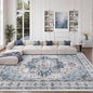 zesthome 8x10 Area Rugs,Stain Resistant Washable Rug,Ultra-Thin Rugs for Living Room,Bedroom,Non-Slip Backing Home Decor Large Area Rug (Blue,8'x10')
