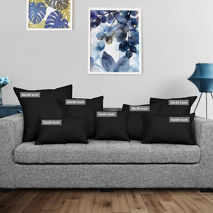 Utopia Bedding 12x20 Pillow Inserts, Set of 2, Black – Indoor Decorative Throw Pillows for Bed, Sofa & Couch – Soft, Supportive & Fluffy Cushion Inserts