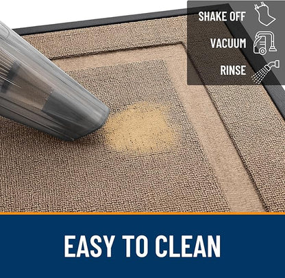 OLANLY Front Door Mat Indoor Outdoor Entrance, Waterproof All-Season, All-Weather Doormat, Sturdy Natural Rubber, Low Profile, Easy Clean Patio Porch Entryway Mat, 71x23, Mocha