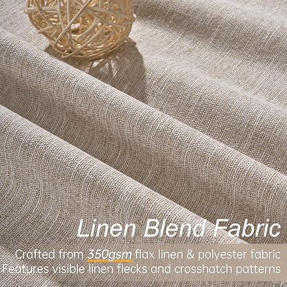 Topfinel 90 Inch Long Blackout Curtains for Sliding Glass Door, Tweed Light and Draft Blocking Drapes for Living Room Traverse Ring Top Heavy Duty Lined Cottagecore Bay Window Curtains 2 Pack