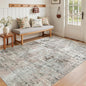 3x5 Rug, Abstract Small Area Rug for Kitchen, Entryway, Machine Washable Non-Slip Throw Rug, Vintage Carpet for Nursery Coffee Table Pink Grey