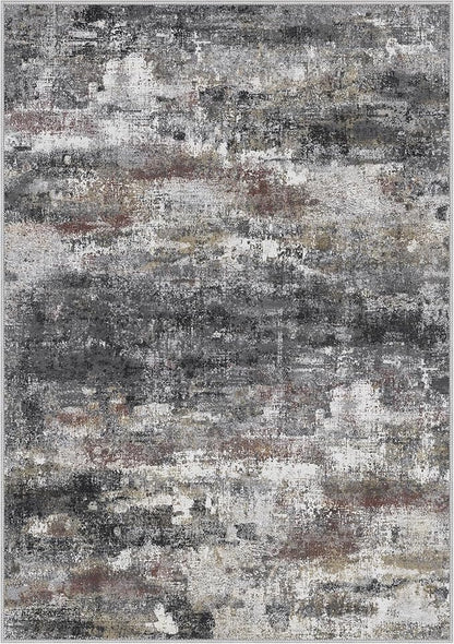 2x3 Rugs for Entryway Entrance Kitchen Bathroom, Machine Washable Modern Abstract Soft Area Rug, Indoor Floor Carpet with Non Slip Rubber Backing, Dark Gray