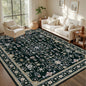 5x7 Area Rugs Living Room Rug: Washable Vintage Boho Medallion Rug No Slip Stain Resistant Soft Carpet Indoor Floor Large Carpets for Bedroom Dining Room Farmhouse Nursery Hallway Home Office Black