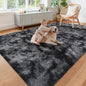 Black Grey Tie-Dyed Rug for Living Room 6x9 Fluffy Area Rug Mat Bedside Throw Rug for Bedroom Kids Room Boys Teens Nursery Baby Dorm Office Home Decor Aesthetic Carpets