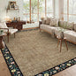 GarveeHome Washable Rugs for Living ROM 8 x 10 Large Area Rug Farmhouse Floral Bordered Bedroom Carpet Indoor Non-Slip Nursery Mat Soft Non Shedding Stain Resistant Carpet for Dining Room, Brown