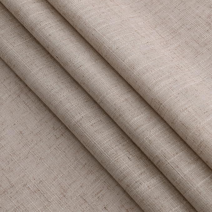 Extra Long Curtains 2 Panels 102 Inches Long for Living Room Oatmeal Back Tab Rod Pocket Light Filtering Semi Sheer Drapes Cotton Linen Textured Window Curtain 102 Inch Length for Bedroom 9 FT