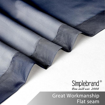 Simplebrand Blue Sheer Curtains 96 Inches Long, Light Filtering Rod Pocket Solid Color Window Sheer Curtain Panels, Elegant Curtains & Drapes for Bedroom 2 Panels (Navy Blue, 42" W x 96" L)