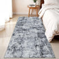 3x6 Washable Entryway Runner Rug: Non Slip Wide Hallway Runners Easy-to-Clean - Soft Living Room Bedroom Kitchen Carpet - Thin Low Pile Printed Floor Mat for Dining Room Black Grey