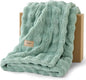 Bedsure 3D Fleece Bubble Blanket for Couch - GentleSoft Green Spring Throw Blanket for Sofa Bed Home Decor - Luxury Soft Cozy Gifts for Kids, Lightweight, All Seasons, Sage Green,50"×60"