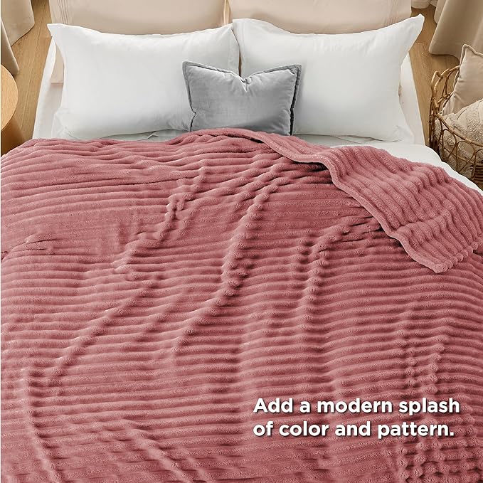 Bedsure GentleSoft Dusty Pink Full Blanket for Bed - Cozy Soft Blankets for Women, Cute Small Fleece Throws for Girls, Birthday Gifts for Women Decor Gifts for Mom, 84x90 Inches