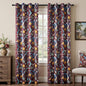 Topfinel Rust Boho Floral Curtains 90 Inches Long 2 Panels Unique Luxury Elegant Colorful Euro Flower Hummingbird Patterned Rustic Vintage Grommet Drapes for Classroom Room Office Closet
