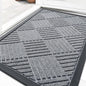 OLANLY Front Door Mat Outside Entrance 29.5x17, Absorbent, Heavy Duty Sturdy Natural Rubber Doormat Indoor Outdoor, Stain Fade Resistant, Non-Slip Low Profile Floor Mat Entryway, Charcoal Gray Diamond