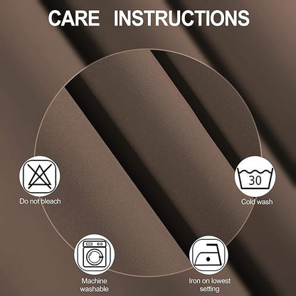 LEMOMO Chocolate Brown Thermal Blackout Curtains/38 x 84 Inch/Set of 2 Panels Room Darkening Curtains for Bedroom