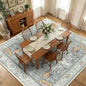 RELEANY Area Rugs Square 10ft Washable Non-Slip, Floral Vintage Distress Print Pattern Medallion Carpet for Living Room Bedroom Dining Room, Light Yellow Carbon Grey Orange